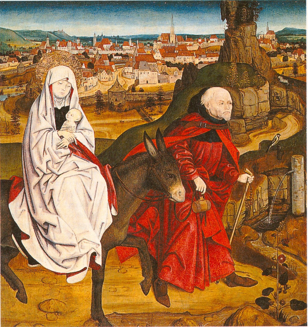 Painting depicting the flight of the Holy Family to Egypt with the city of Vienna in the background