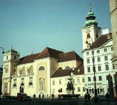 Schottenkirche church front view with architectural details