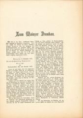 Printed matter titled Zum Mainzer Dombau with sepia-toned architectural illustration