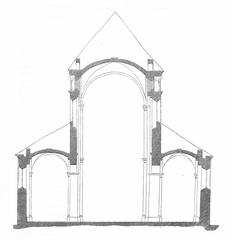 Cross-section drawing of Mainz cathedral from 1858 architectural publication