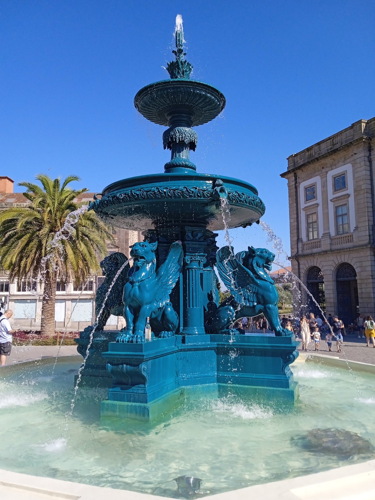 Beautiful fountain in Porto city