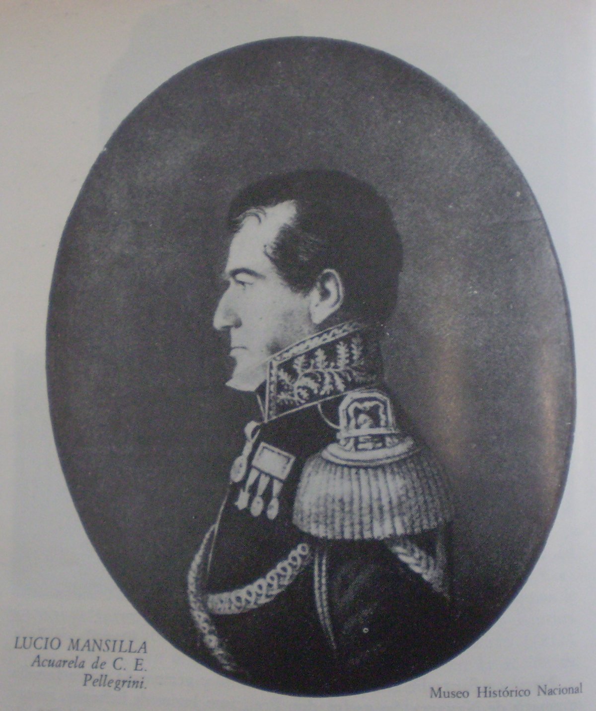 Portrait of Lucio N. Mansilla in watercolor by Carlos Pellegrini
