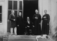 Hon. George Étienne Cartier, M. Cuvillier and three priests in Montreal, Quebec, 1867