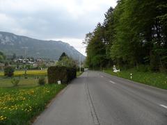 View of the entrance to the community of Rüttenen in Canton of Solothurn, Switzerland, seen from the road coming from Langendorf with surrounding greenery