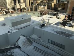 Rooftop of the Art Gallery of Ontario (AGO) in Toronto with views of surrounding city buildings