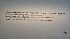 Claude Lévy-Strauss citation from La pensée sauvage displayed at Musée de l'homme Paris