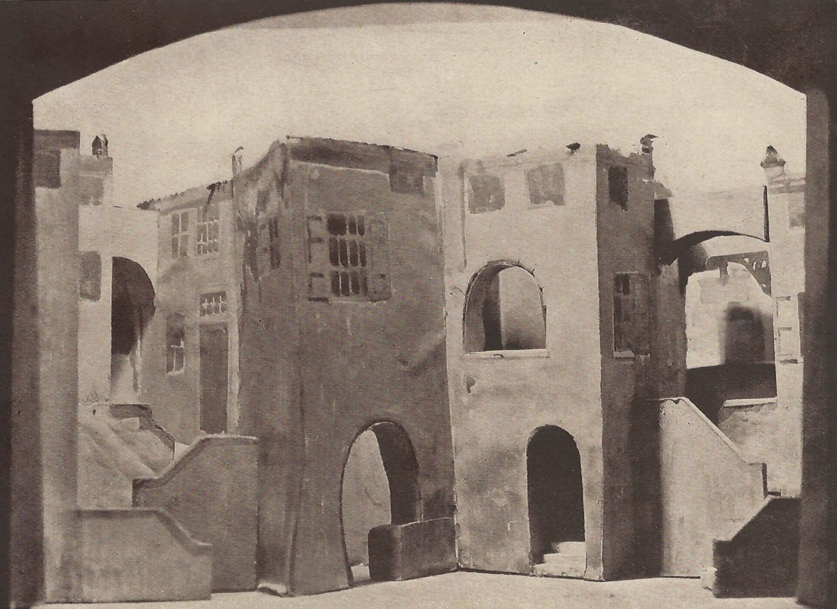 Stage design by Albert Isler for Arlecchino by Busoni, 1916, at Zürich Stadttheater