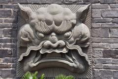 Western gate detail of Luodai ancient town in Sichuan China with traditional architecture