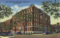 The Childrens Memorial Hospital building exterior with signage and surrounding trees