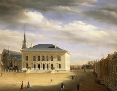 Jean-Auguste Marc painting of Hôtel de Ville de Luxembourg in 1837