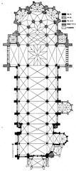 Architectural plan of Metz Cathedral Saint-Étienne from 1920 archaeological congress document