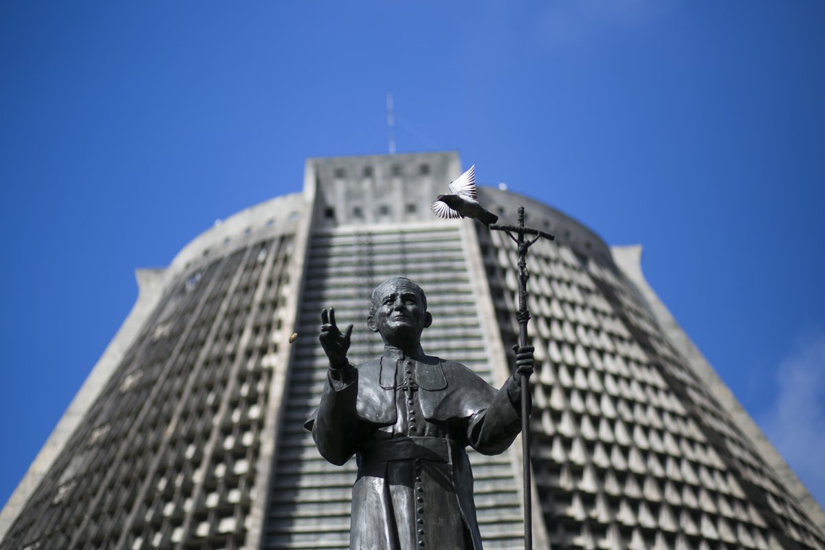 Facade of Catedral de São Sebastião in Rio de Janeiro