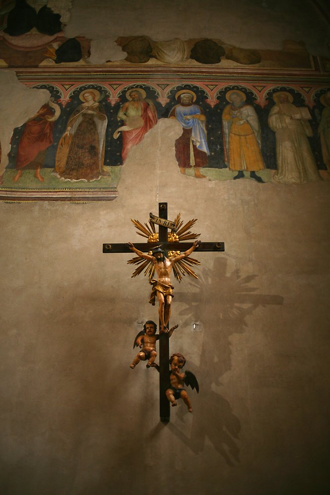 Medieval crucifix in Sant'Eustorgio basilica Milan Italy