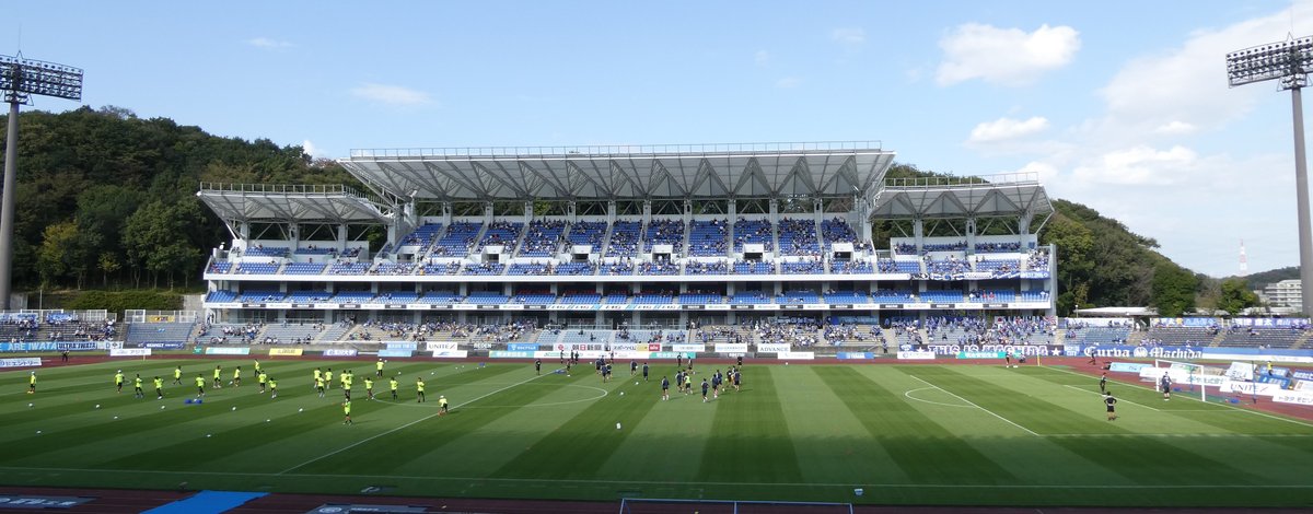 Machida City Athletic Stadium back stand during FC Machida Zelvia vs Jubilo Iwata football match on October 3, 2021