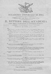 Historic regulation document of Scuola Normale in Pisa from 1811