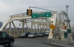 West view of Bronx end of Macombs Dam Bridge on a cloudy day
