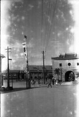 North City Gate and Ministry of Railway buildings during Taiwan Shrine festival in Taipei