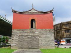 West side of Old Taipei City North Gate with Taipei Post Office and Hino RK8JRSA bus