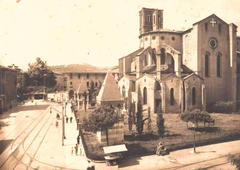 Piazza Malpighi with San Francesco Church in Bologna 1930s