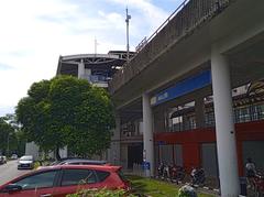 Exterior view of AG13 Maluri LRT train in Kuala Lumpur, Malaysia