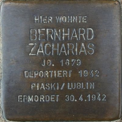 Stolperstein dedicated to Bernhard Zacharias in Mainz, Germany