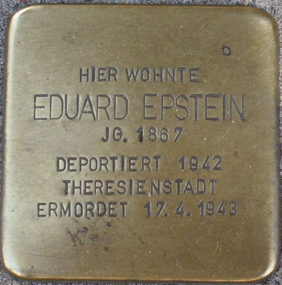 Stolperstein memorial stone for Eduard Epstein in Mainz, Germany