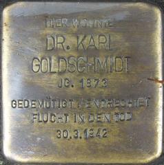 Stolperstein Dedicated To Dr. Karl Goldschmidt