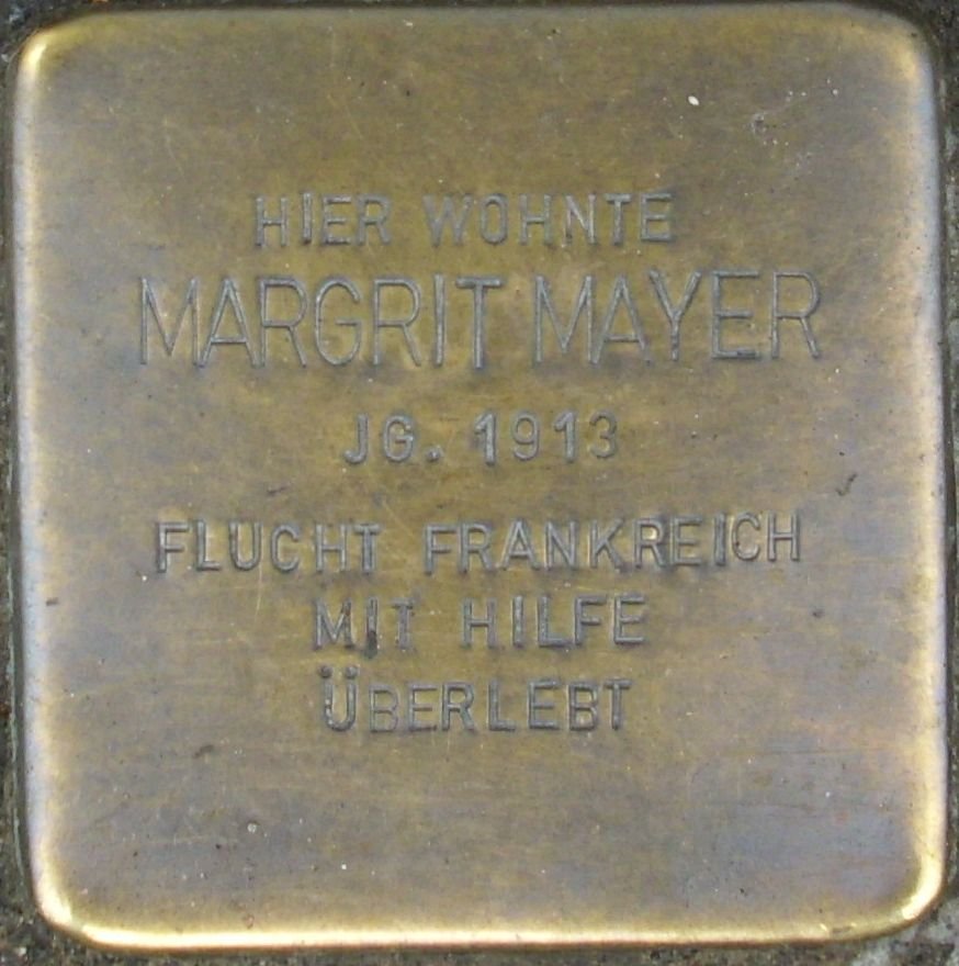 Stolperstein dedicated to Margrit Mayer in Mainz, Germany