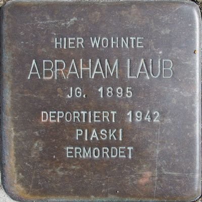 Stolperstein dedicated to Abraham Laub in Wiesbaden, Germany