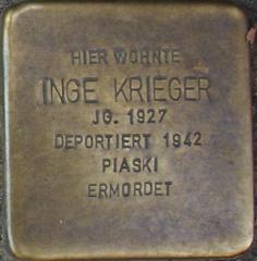Stolperstein Dedicated To Inge Krieger