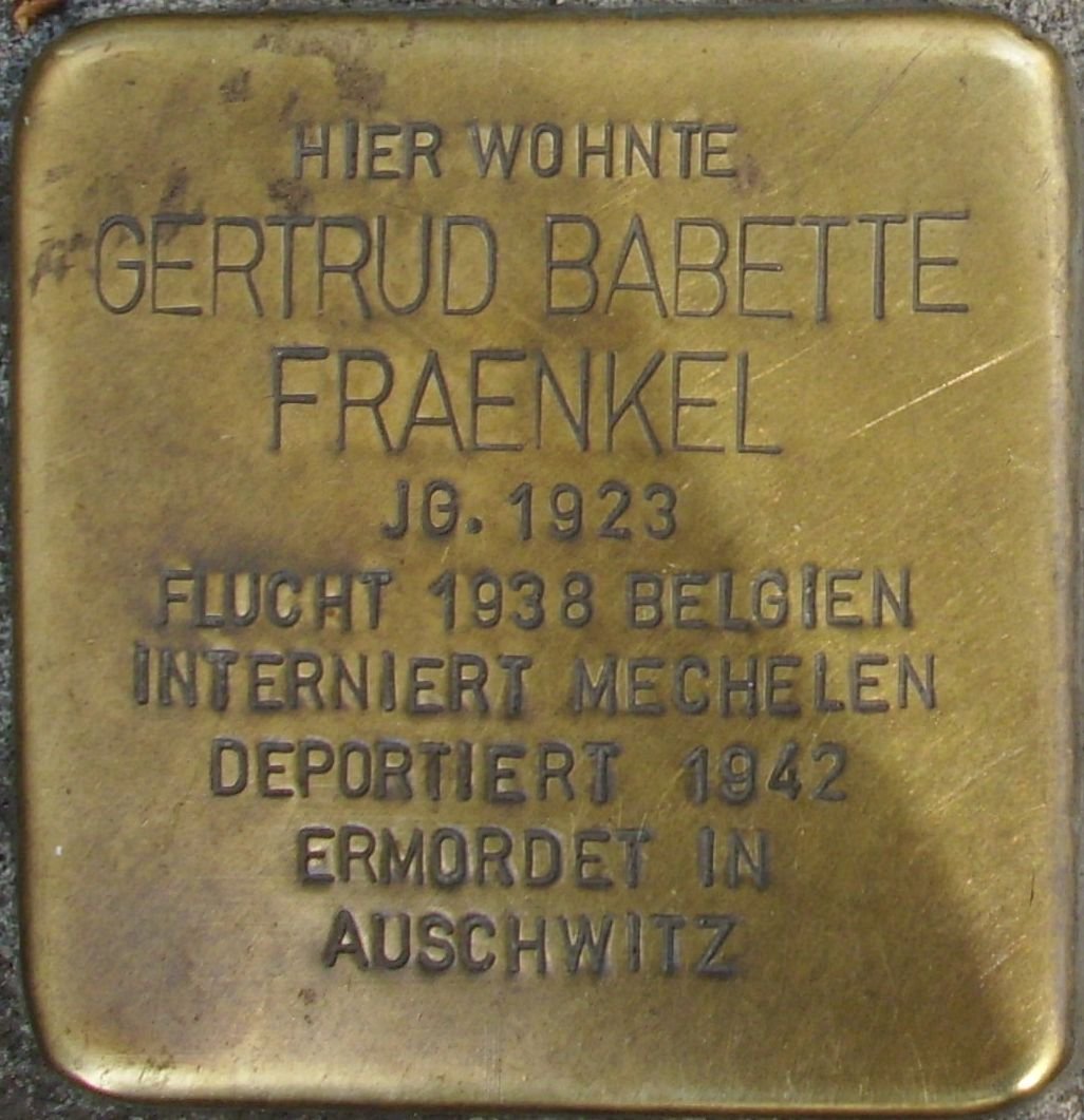 Stolperstein dedicated to Gertrude Babette Fraenkel in Mainz, Germany