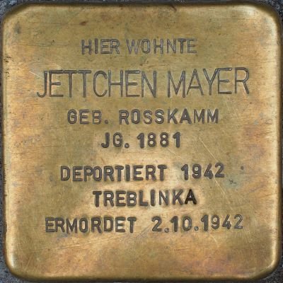 Stolperstein dedicated to Jettchen Mayer in Mainz, Germany