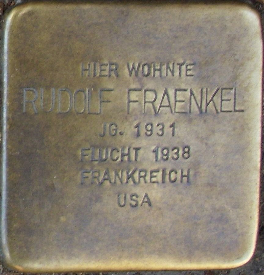 Stolperstein dedicated to Rudolf Fraenkel in Mainz, Germany