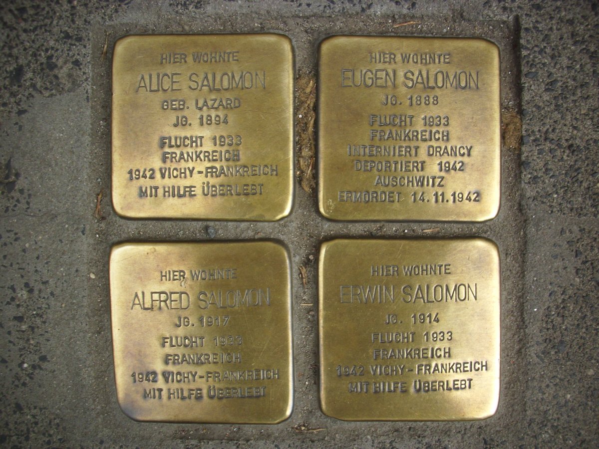 Stolperstein dedicated to Alice Salomon in Mainz Germany