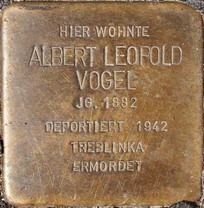 Stolperstein dedicated to Albert Leopold Vogel in Mainz, Germany