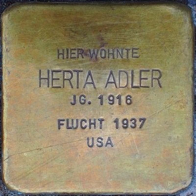 Stolperstein memorial stone dedicated to Herta Adler in Mainz Germany