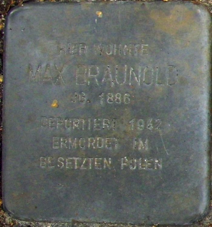 Stolperstein dedicated to Max Braunold in Mainz, Germany