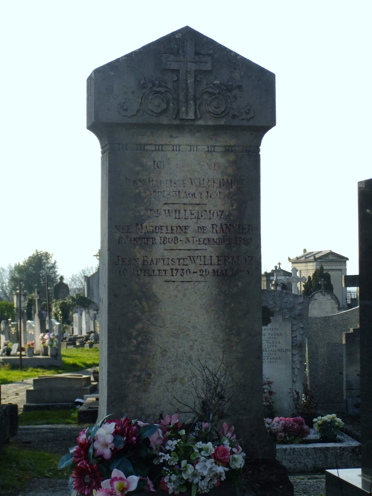 Ancient Cimetière de Loyasse cemetery in Lyon with Jean-Baptiste Willermoz tombstone