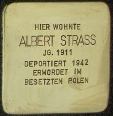 Stolperstein Dedicated To Albert Strass