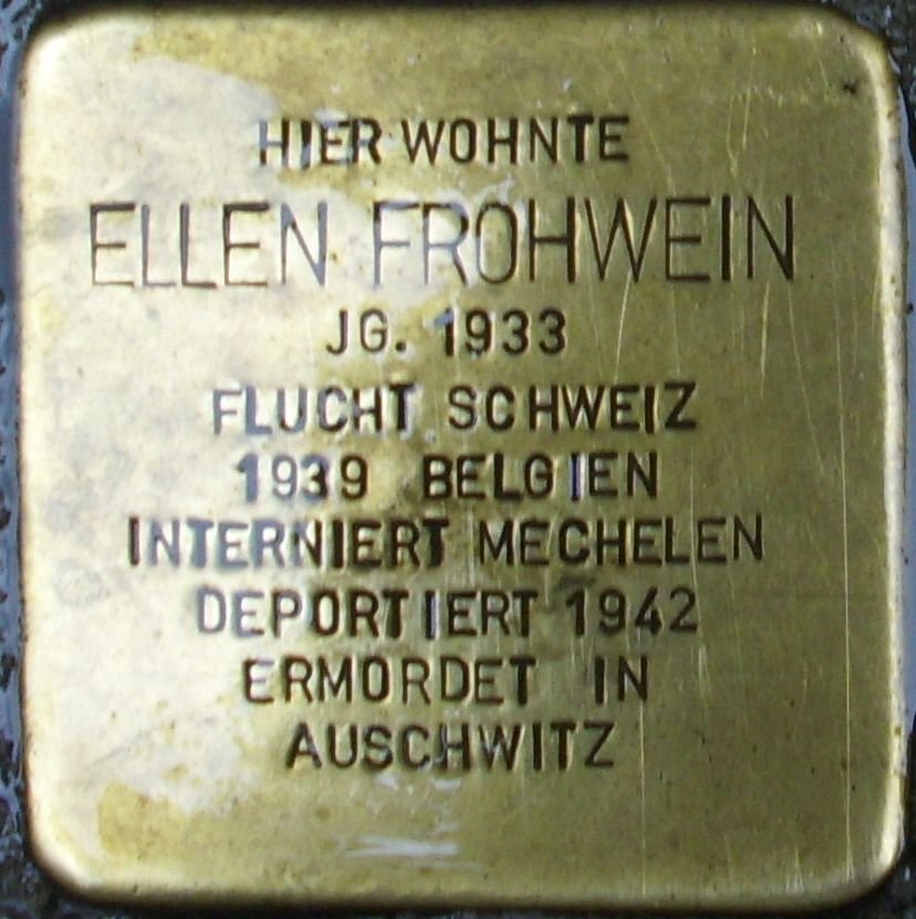 Stolperstein dedicated to Ellen Frohwein in Mainz Germany