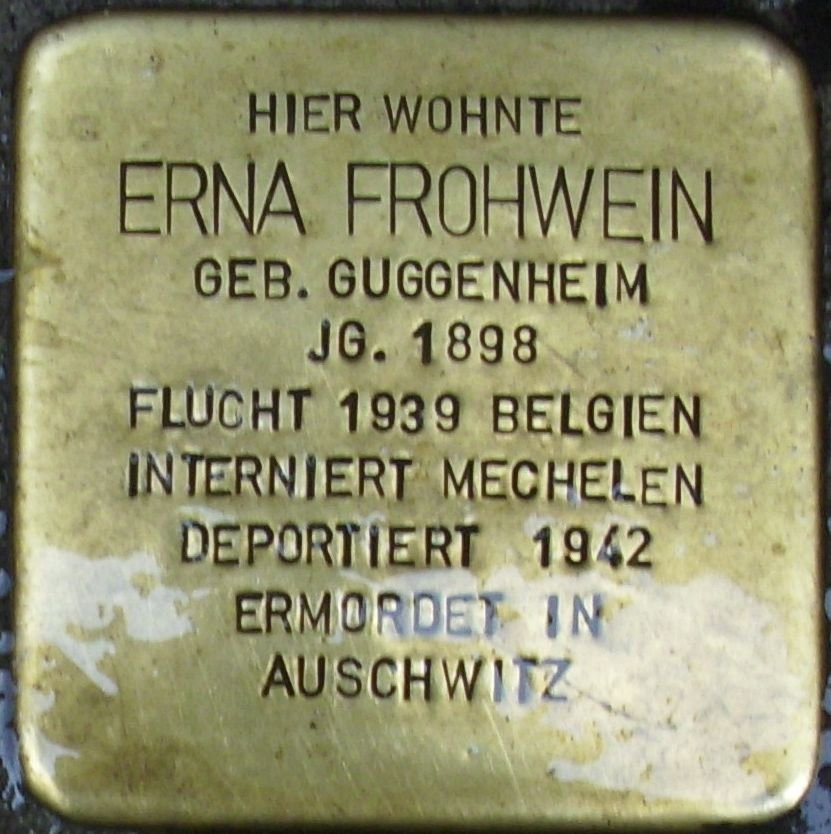 Stolperstein memorial dedicated to Erna Frohwein in Mainz, Germany
