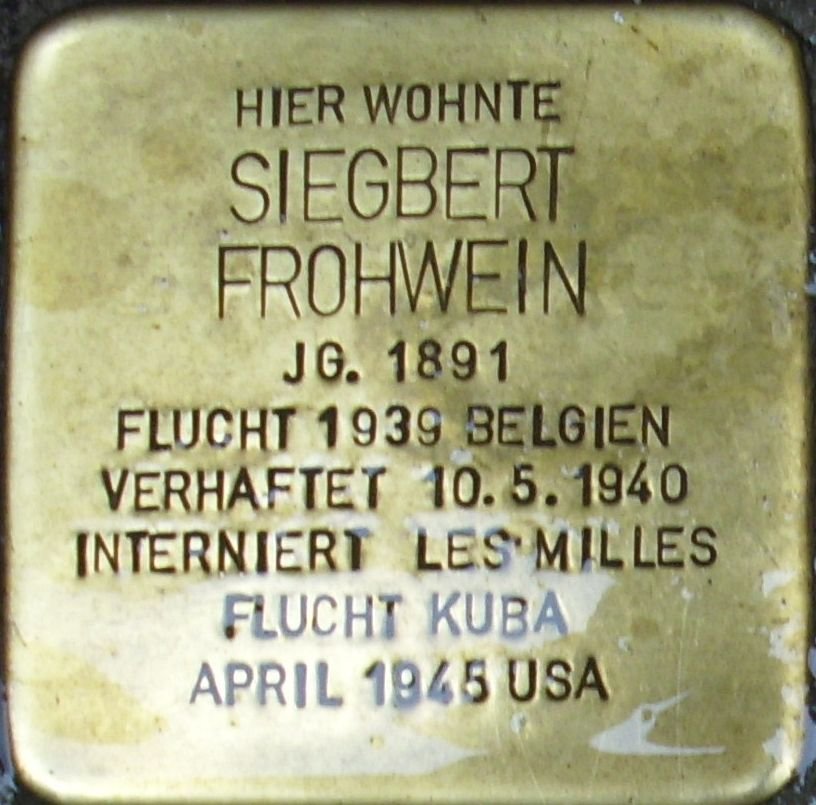 Stolperstein dedicated to Siegbert Frohwein in Mainz, Germany
