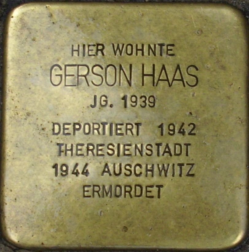 Stolperstein dedicated to Gerson Haas in Mainz, Germany