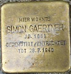 Stolperstein Dedicated To Simon Gärtner