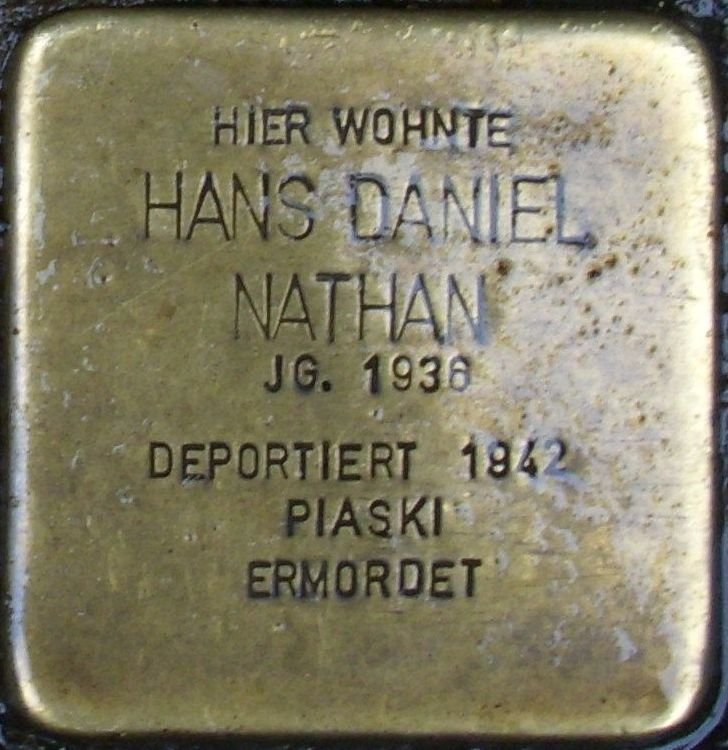 Stolperstein commemorating Hans Daniel Nathan in Mainz, Germany