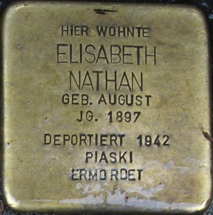 Stolperstein dedicated to Elisabeth Nathan in Mainz, Germany