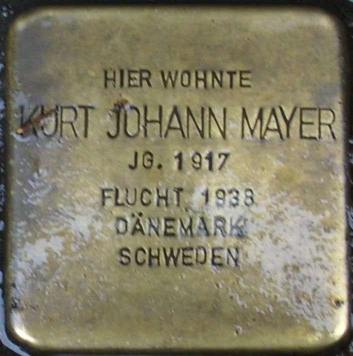Stolperstein dedicated to Kurt Johann Mayer in Mainz, Germany