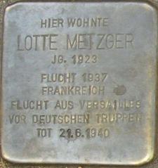 Stolperstein Dedicated To Lotte Metzger