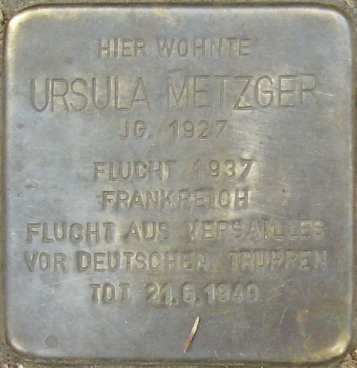 Stolperstein dedicated to Ursula Metzger in Mainz, Germany