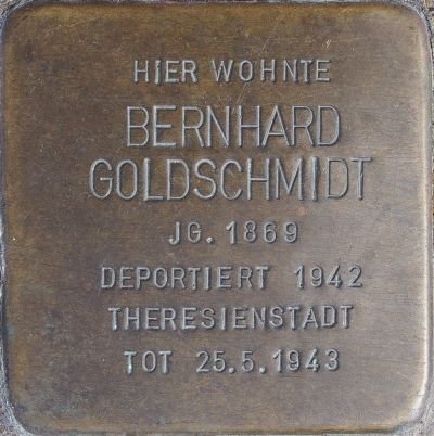 Stolperstein dedicated to Bernhard Goldschmidt in Mainz, Germany